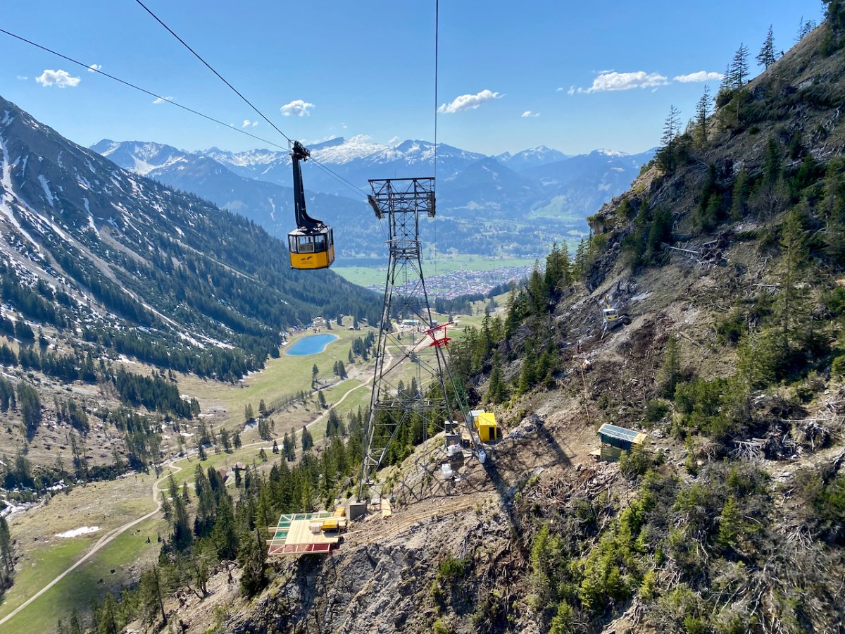 Bau der höchsten Bergbahn des Allgäus